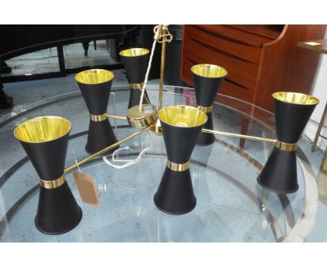 DAVID HUNT LIGHTING HYDE CHANDELIER, 85cm W x 56cm H. 