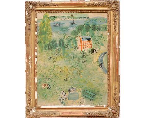 RAOUL DUFY, 'Normandie', lithograph 1950, plate signed, 72cm x 54cm, framed.