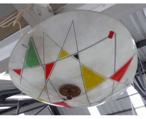 CEILING PLAFRONNIER LIGHT, vintage 1950's Italian, 40cm Drop.