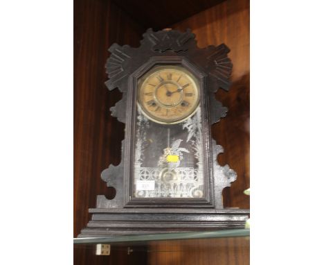 AN DECORATIVE WOODEN CLOCK A/F