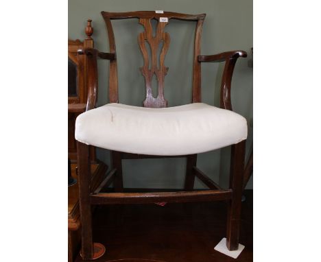 A 19th century country made Chippendale style elbow chair