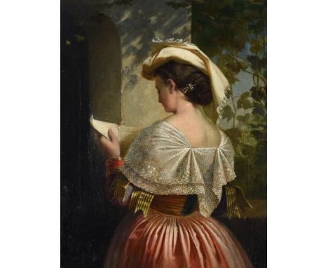 Carl Max Gerlach Quaedvlieg (Dutch 1823-1874)Portrait of a young ladyOil on canvasSigned (lower right)28.5 x 22cm (11 x 8½ in