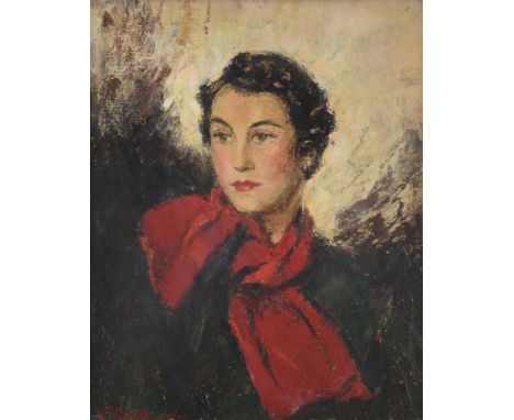 λ Uberto Pallastrelli de Celleri (Italian 1904-1991)Portrait of The Duchess of WestminsterOil on canvasSigned (lower left); f