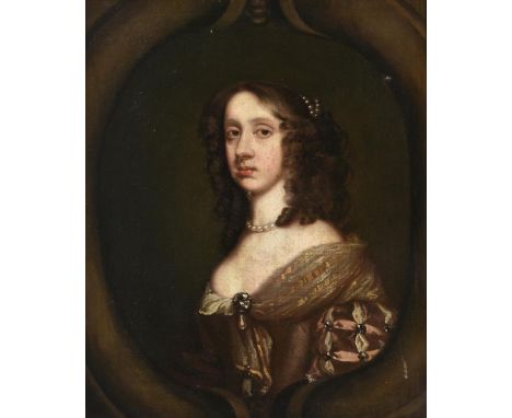 Attributed to Mary Beale (British 1633-1699)Portrait of a lady wearing a brown dressOil on canvas, feigned oval74 x 61cm (29 