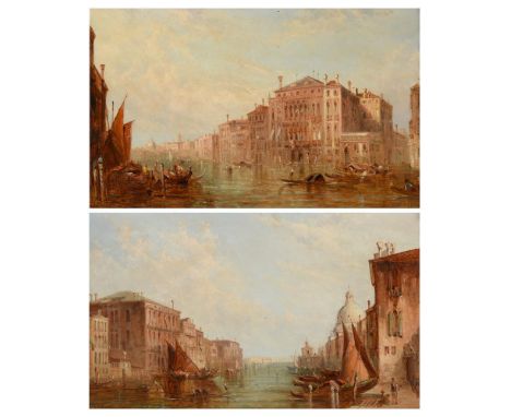 Alfred Pollentine (British 1836-1890)The Grand Canal Venice; The Barbarigo and Pisani Palaces, VeniceOil on canvas, a pairSig