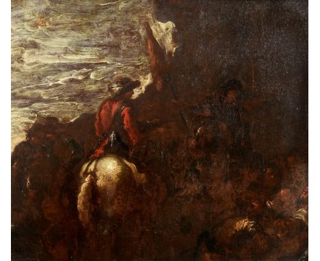 Italian School (18th Century)A military encampment, a sketch Oil on canvas44 x 52cm (17¼ x 20¼ in.)Condition Report: The canv