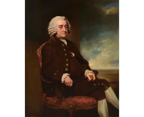 Circle of George Romney (British 1734 - 1802)Portrait of John SmithOil on canvas101.6 x 127cm (40 x 50 in.)Provenance:John Sm