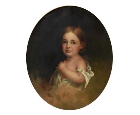 William Smith Jewett (American 1812-1873)Louise Jevis and another portrait of a young girlOil on canvas, oval, a pairThe firs