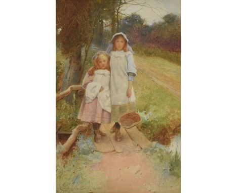 Carlton Alfred Smith (British 1853-1946)Sisters Watercolour Signed and dated 1908 (lower left)29 x 18.5cm (11¼ x 7¼ in.)Prove