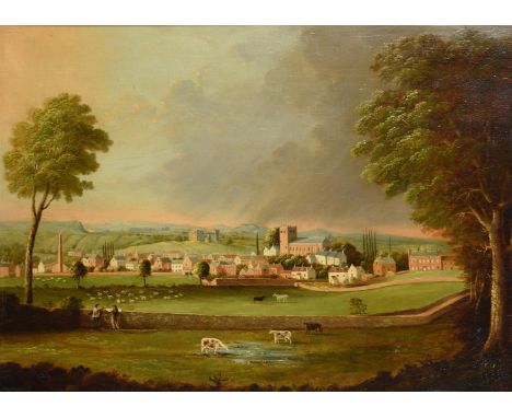 English School (19th century)Early Mill TownOil on panel48 x 67cm (18¾ x 26¼ in.)Exhibited:Scottish Arts Council, English Nai