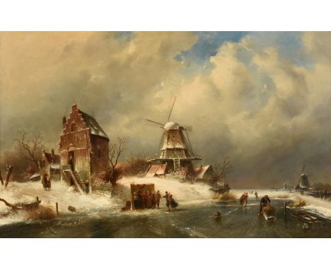 Charles Henri Joseph Leickert (Belgian 1816-1907)A winter landscapeOil on canvasSigned and dated 91 (lower right)62.5 x 98.5c