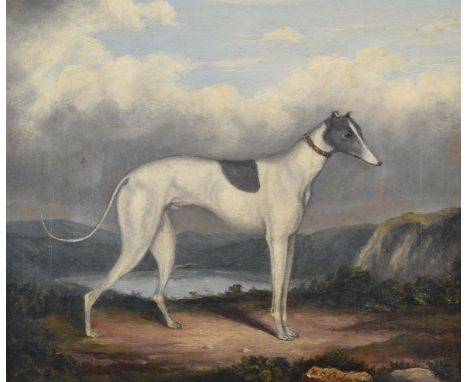 Henry Bernard Chalon (1770-1849)A greyhound in a landscape Oil on canvasBears signature (lower right)29.5 x 34.5cm (11½ x 13½