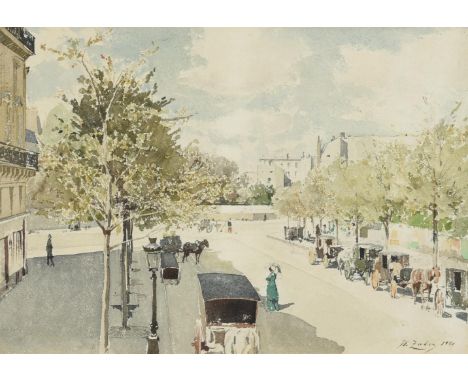 Jean Henri Zuber (French 1844-1909)Boulevard Deufert, ParisWatercolourSigned and dated 1880 (lower right)24 x 34cm (9¼ x 13¼ 