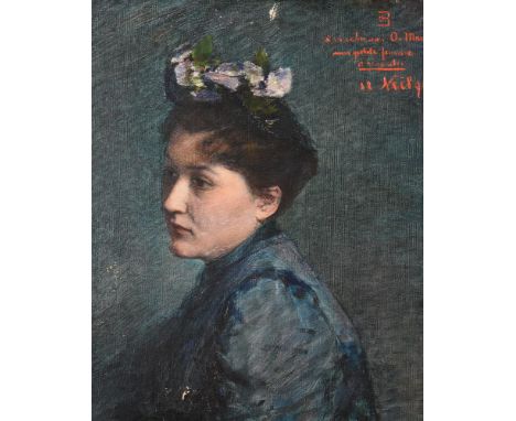 French School (19th century)Portrait of a ladyOil on canvasSigned with monogram CB [?], indistinctly inscribed and dated 1894