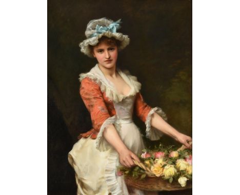 Michele Gordigiani (Italian 1830-1909)The Flower GirlOil on canvasSigned (lower left)108 x 81.5cm (42½ x 32 in.)Provenance:Sa