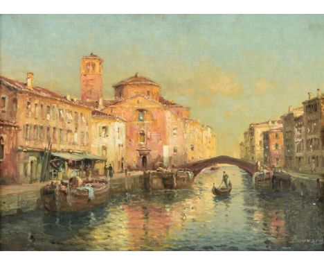 λ Antoine Bouvard (French 1870-1956)A pair of Venetian canal scenesOil on canvasSigned (lower right)Each 23 x 31.5cm (9 x 12¼
