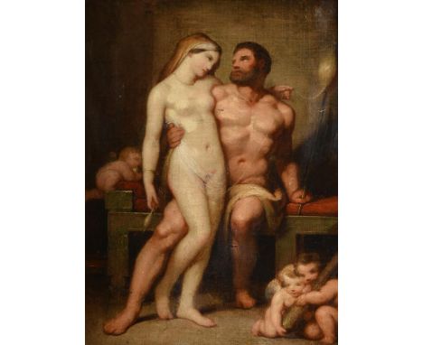 Danish School (19th century)Hercules and OmphalesOil on canvas25.5 x 19cm (10 x 7¼ in.)The present lot is after a fresco at O