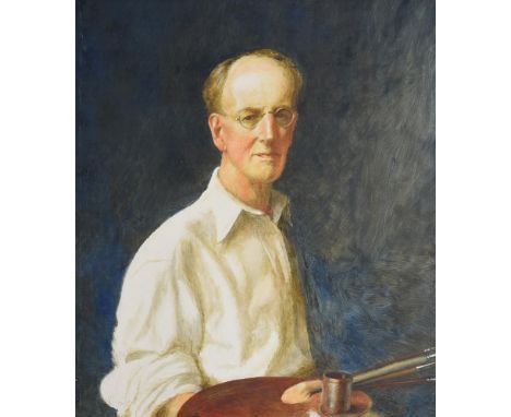 λ Frank Cadogan Cowper (British 1877-1958)Self-Portrait of the Artist in his Eightieth Year, 1957Oil on canvasSigned, inscrib
