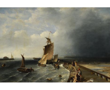 English School (19th century)Shipping in a harbourOil on canvas52 x 75cm (20¼ x 29½ in.)Condition Report: The canvas has been