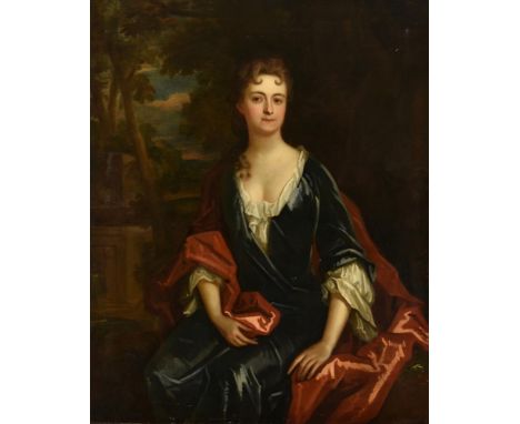 Follower of Sir Godfrey KnellerPortrait of a lady wearing a green dress and red shawlOil on canvas125 x 100cm (49 x 39¼ in.)P