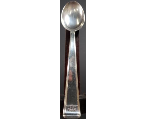 HEINRICH HIMMLER DEUTSCHE REICHSBAHN SILVER SPOON - BRUCKMANN AND SOHNE SILVER DESSERT SPOON FROM HEINRICH HIMMLER'S PERSONAL