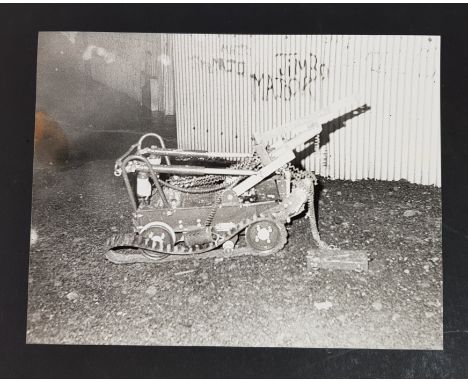 NORTHERN IRELAND TROUBLES PHOTOGRAPH - BRITISH ARMY EOD BOMB DISPOSAL ROBOT DESTRYED LATE 1970'S