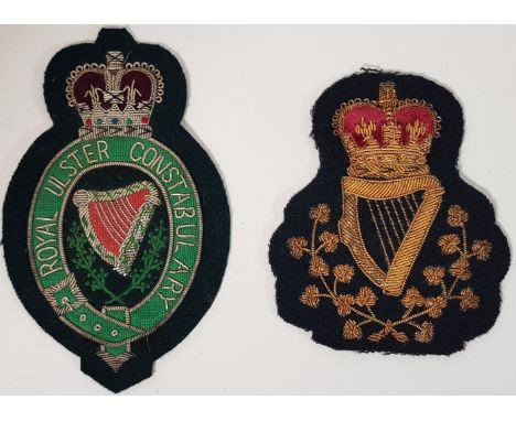 QC ROYAL ULSTER CONSTABULARY HEAD CONSTABLES PATCH AND BLAZED BADGE