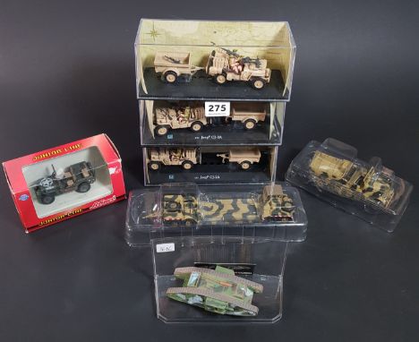 7 UNOPENED GOOD QUALITY MODEL VEHICLES INCLUDING CORGI MK IV TANK