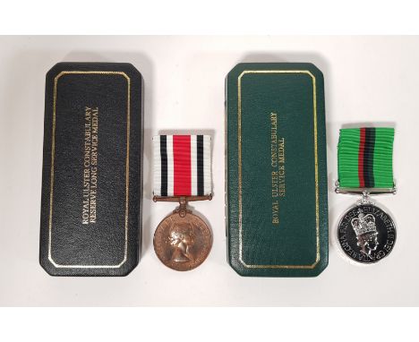 ROYAL ULSTER CONSTABULARY RESERVE LONG SERVICE MEDAL AND ROYAL ULSTER CONSTABULARY SERVICE MEDAL TO R/CONST V CARMICHAEL