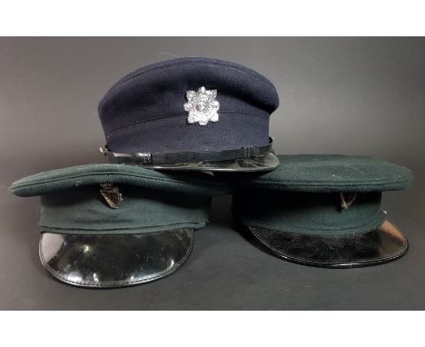 VINTAGE FEMALE GARDA SIOCHANA HAT &amp; ROYAL IRISH CONSTABULARY STYLE PEAKED CAPS