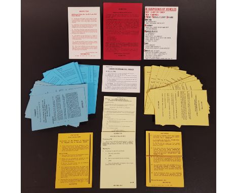 LARGE QUANTITY OF RUC/BRITISH ARMY NORTHERN IRELAND AIDE MEMOIRE CARDS ETC