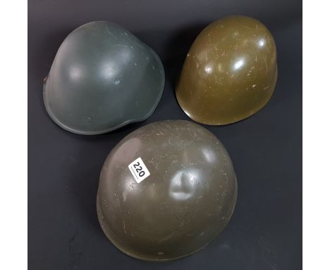 3 VINTAGE EUROPEAN MILITARY HELMETS