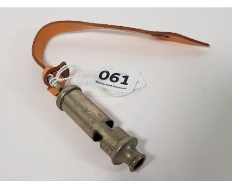 NORTHERN IRELAND TROUBLES BRITISH ARMY OFFICERS 'THE METROPOLITAN' WHISTLE MADE BY HUDSON AND CO LTD 1969