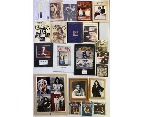 Collection of The Carpenters memorabilia to include: handwritten letter signed by fan club secretary Evelyn Wallace, with a c