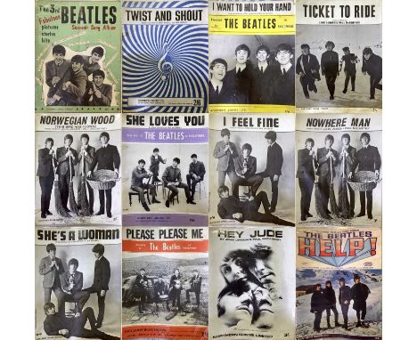 A collection of 18 pieces of sheet music / songbooks from The Beatles / Rolling Stones to inc Help!, My Sweet Lord, Hey Jude,