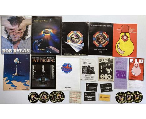 A collection of ELO concert memorabilia from the estate of a former touring crew member. To include: 1970s Bristol concert bo