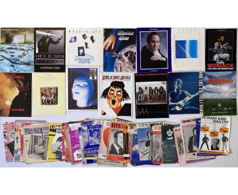 Fourteen concert programmes mostly c 1980s to inc Paul Simon, Bruce Springsteen, Barclay James Harvest. Approx 80 pieces of s