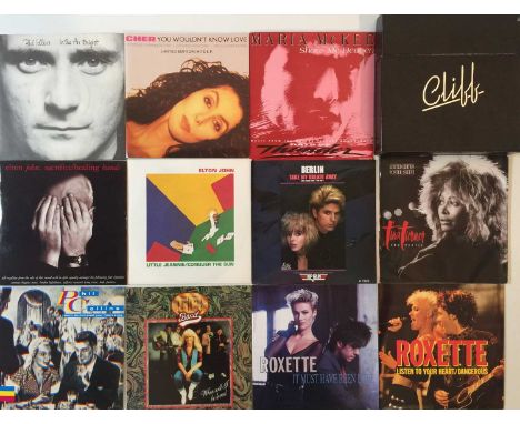 80s-00s POP 7" COLLECTION. An extensive collection of around 350 7" pop singles. Artists include Maria McKee, Elton John inc 