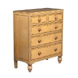 A VICTORIAN PAINTED FAUX BAMBOO CHEST OF DRAWERS