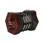 Y A VICTORIAN WALNUT 32 BUTTON CONCERTINA