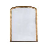 A VICTORIAN GILTWOOD OVERMANTEL WALL MIRROR