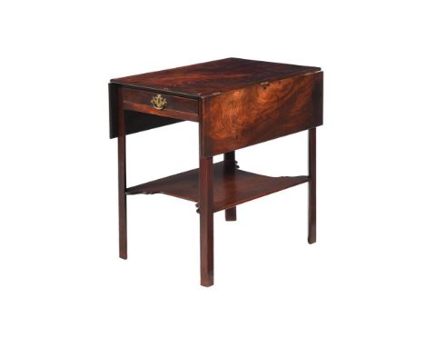 A GEORGE III MAHOGANY PEMBROKE TABLE  CIRCA 1780, IN THE MANNER OF THOMAS CHIPPENDALE With frieze drawer to one short end, an