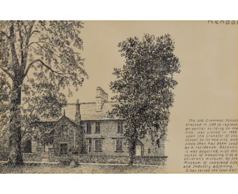 Local Interest* Alfred Wainwright (British 1907-1991) an original pen and ink drawing 'The Old Grammar School Kendal' unsigne