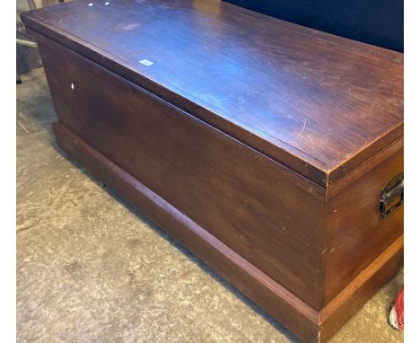 Late 19th century large Oak artisans chest/trunk. 134cm wide approx. (B.P. 21% + VAT)