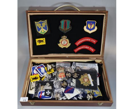 Collection of assorted military patches, blazer badges and cap badges, including: US Air Forces in Europe, 173rd Airborne Bri