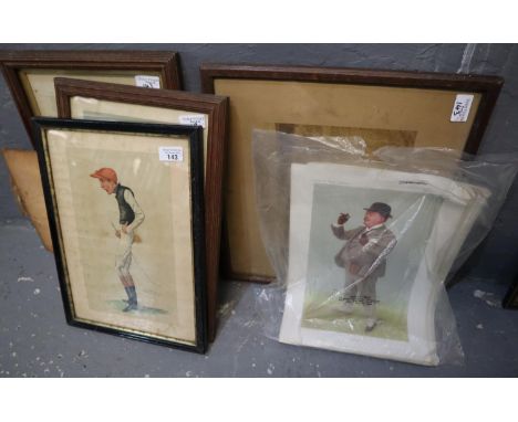 Group of assorted Spy and similar Cartoon prints, four framed, together with a number of other Vanity Fair prints which are u