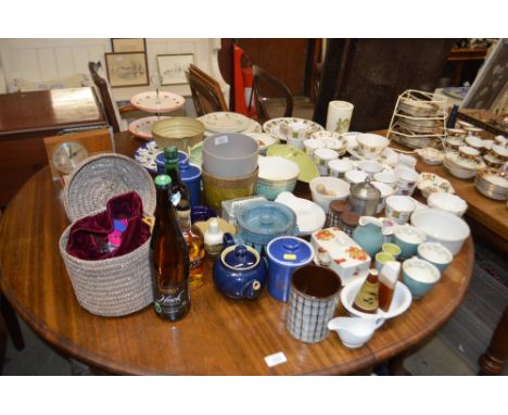 A quantity of Spode "Persia" teaware; a two tier cake stand; various other china; a barometer / clock; Sony radio etc. 