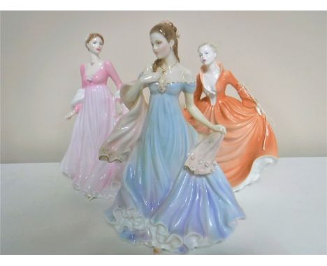 A Coalport Perfect Moment figure together with a Royal Worcester figure 'With All My Heart' and a Coalport Ladies of Fashion 