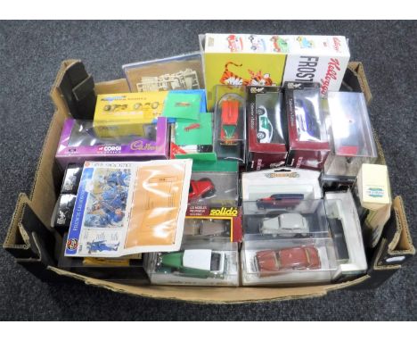 A box containing assorted boxed die cast vehicles, Corgi, Solido etc