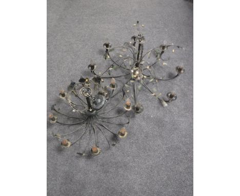 Two contemporary metal light fittings 